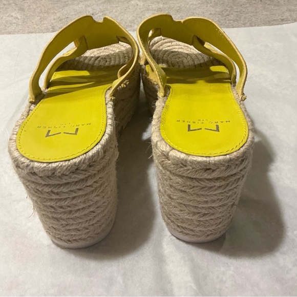 Marc Fisher LTD Robyn Espadrille Sandal Yellow Suede Juke Wedge Platform Size 9 - Picture 5 of 13